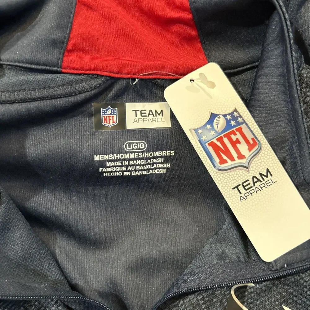 NFL Team Apparel Men's L Houston Texans 1/4 Zip LS Performance Top Shirt